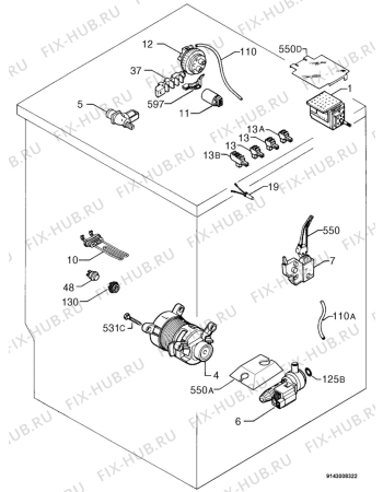 Взрыв-схема стиральной машины Zanussi ZT1014 - Схема узла Electrical equipment 268